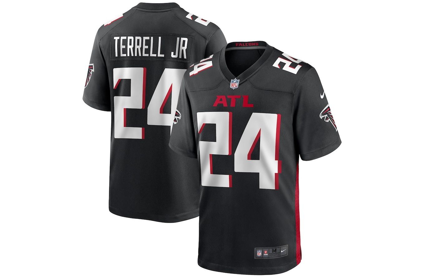 Men Atlanta Falcons #24 AJ Terrell Jr Nike Black Player Game NFL Jersey